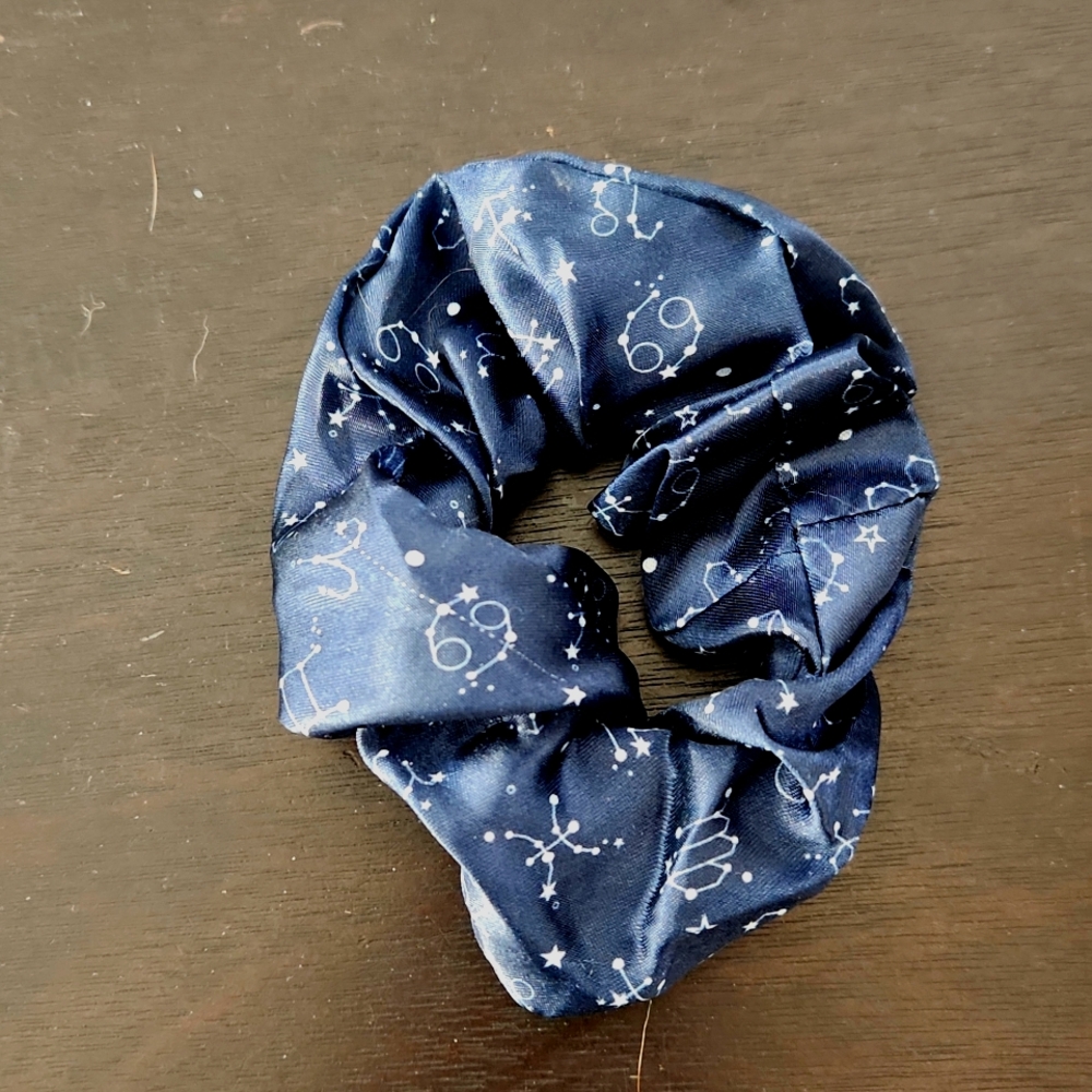 Navy blue zodiac scrunchy